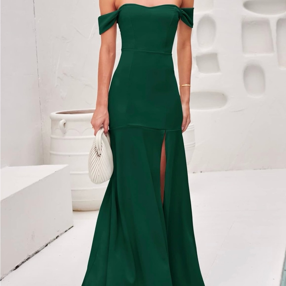 Off Shoulder High Split Bodycon Evening Gown Maxi… - image 2